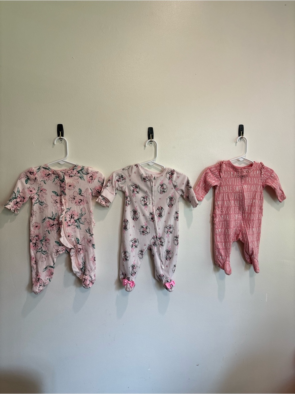 3 month baby girl bundle sleeper footie pajama Disney Minnie Mouse